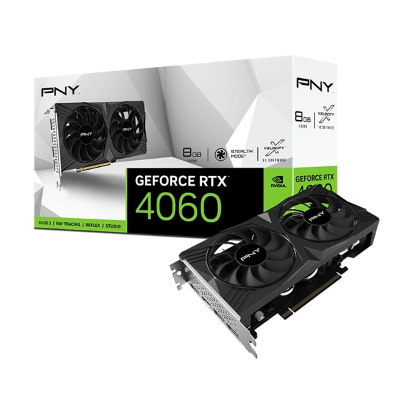 PNY GeForce RTX 4060 8GB VERTO Double Fan VCG40608DFXPB1 PCIExp 8GB Graphic Card