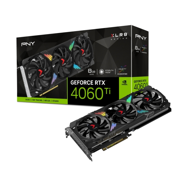 PNY GeForce RTX 4060 Ti 8GB XLR8 gaming VERTO EPIC-X RGB triple fan VCG4060T8TFXXPB1 PCIExp 8GB Graphic Card