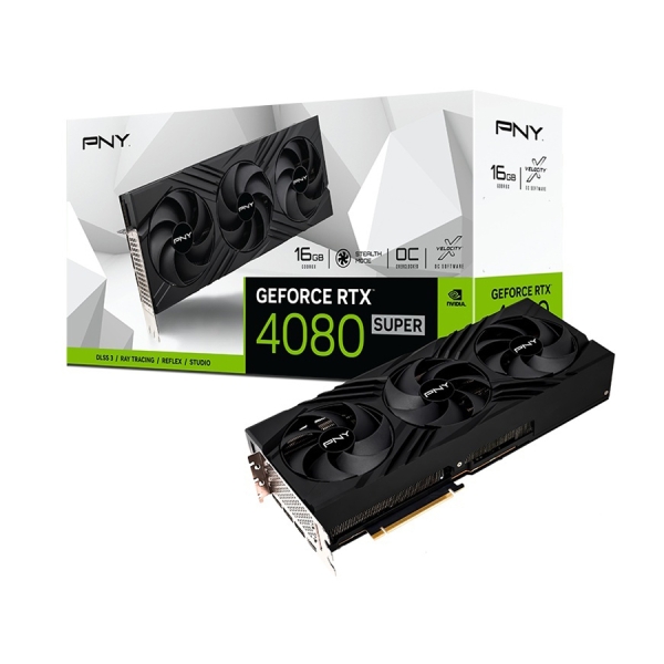 PNY GeForce RTX 4080 SUPER 16GB OC LED Triple Fan VCG4080S16TFXPB1-O PCIExp 16GB Graphic Card