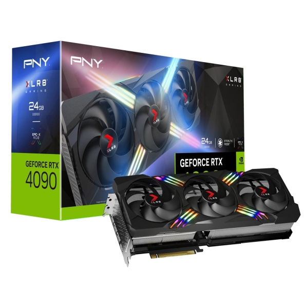 PNY GeForce RTX 4090 24GB XLR8 gaming VERTO EPIC-X RGB over clock triple fan VCG409024TFXXPB1-O PCIExp 24GB Graphic Card