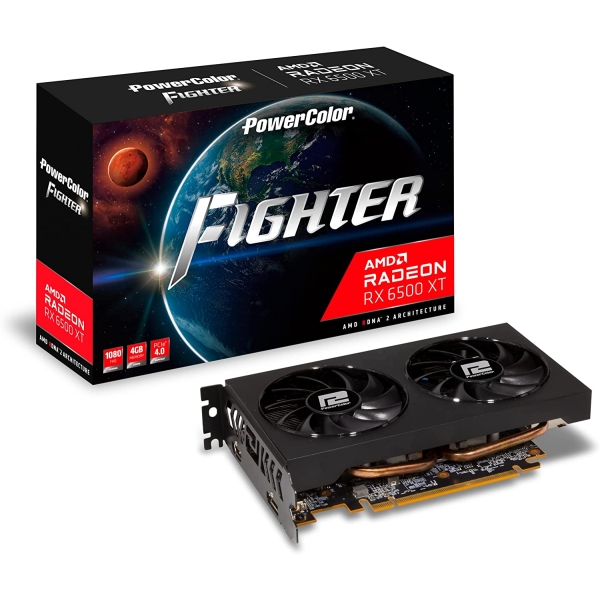 Graphic Card PowerColor Fighter AMD Radeon RX 6500XT AXRX 6500XT 4GBD6-DH/OC PCIExp 4GB