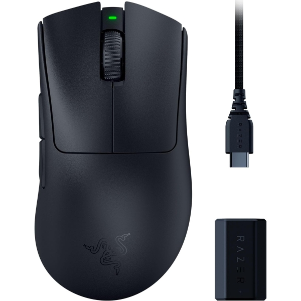 Razer DeathAdder V3 Pro HyperPolling Wireless Dongle Bundle RZ01-04630300-R3WL Black Mouse