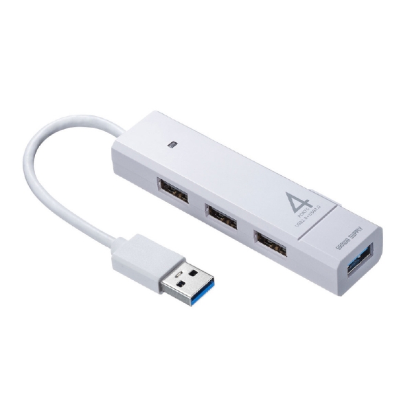 USB Hub Sanwa Supply USB-3H421W White USB Hub