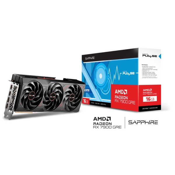 SAPPHIRE SAPPHIRE PULSE Radeon RX 7900 GRE GAMING OC 16GB GDDR6 PCIExp 16GB Graphic Card