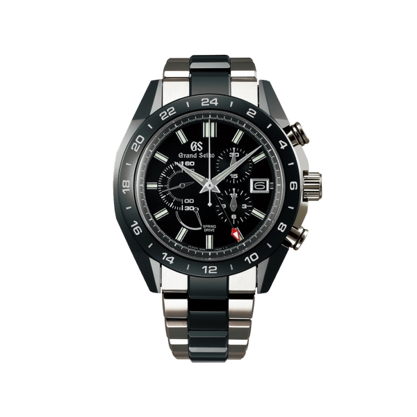 SEIKO Grand SEIKO Black Ceramics Collection Spring Drive Chronograph GMT SBGC223 Watch