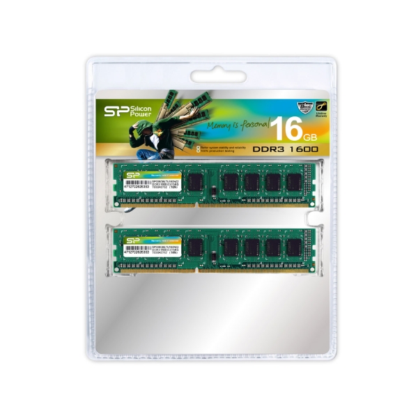 Memory Silicon Power SP016GBLTU160N22 DDR3 PC3-12800 8GB