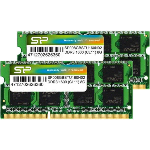 Silicon Power SP016GBSTU160N22 SODIMM DDR3 PC3-12800 8GB Memory