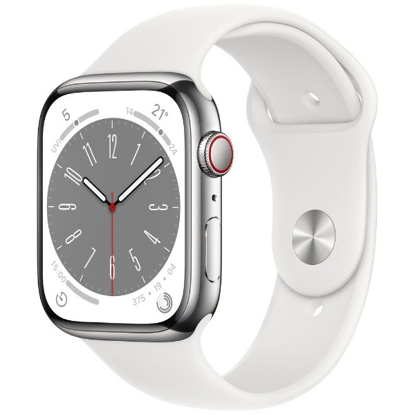 Smart Watch Apple Apple Watch Series 8 GPS+Cellular model 45mm MNKE3J/A Silver stainless steel case/white sports band Electronic Goods Wearable Devices