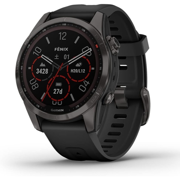 Smart Watch GARMIN fenix 7S Sapphire Dual Power 010-02539-48 Ti Carbon Gray DLC/Black Electronic Goods Wearable Devices