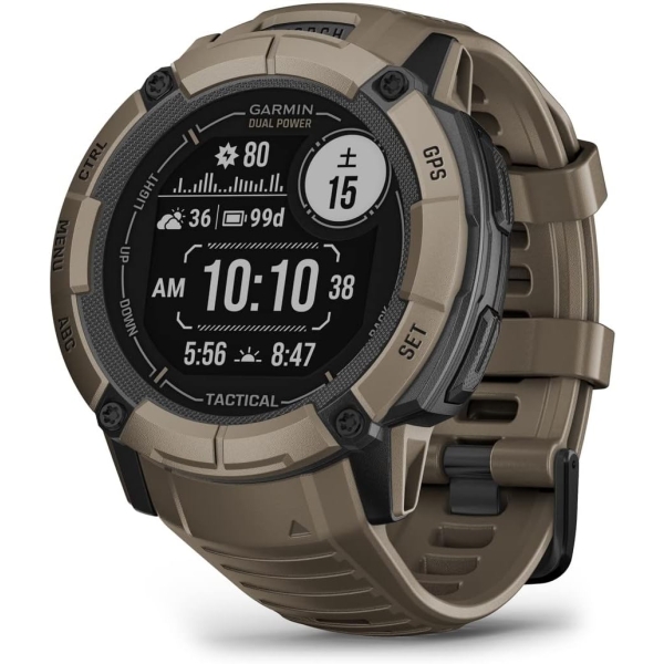 Smart Watch Garmin Instinct 2X Dual Power Tactical Edition 010-02805-62 Coyote Tan Electronic Goods Wearable Devices