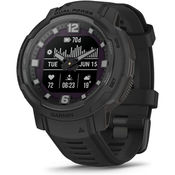 Smart Watch GARMIN Instinct Crossover Dual Power Tactical Edition 010-02730-40 Black Electronic Goods Wearable Devices