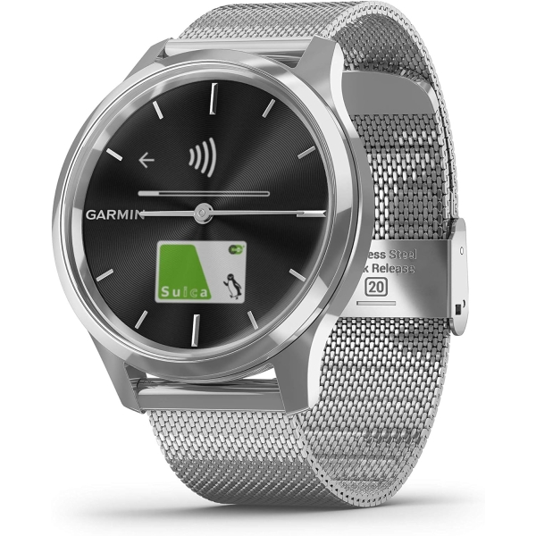 Smart Watch GARMIN vivomove Luxe Milanese 010-02241-73 Silver Electronic Goods Wearable Devices