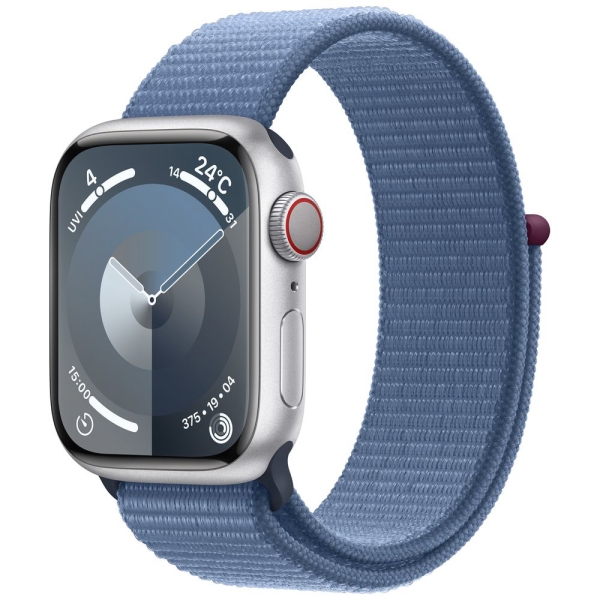 Smart Watch Sports loop blue for Apple Apple Watch Series 9 GPS+Cellular model 41mm MRHX3J/A silver/winter Electronic Goods Wearable Devices