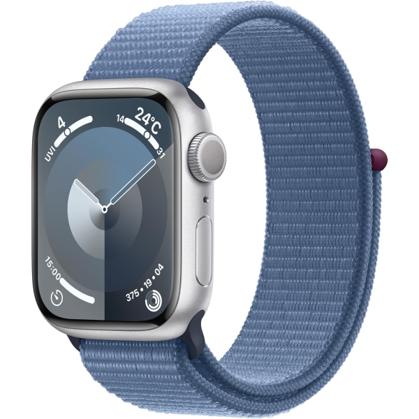 Smart Watch Sports loop blue for Apple Apple Watch Series 9 GPS model 41mm MR923J/A silver/winter Electronic Goods Wearable Devices