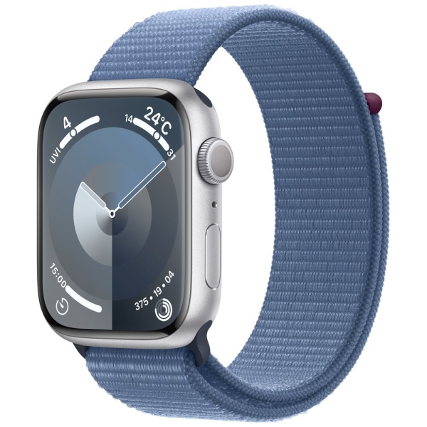 Smart Watch Sports loop blue for Apple Apple Watch Series 9 GPS model 45mm MR9F3J/A silver/winter Electronic Goods Wearable Devices