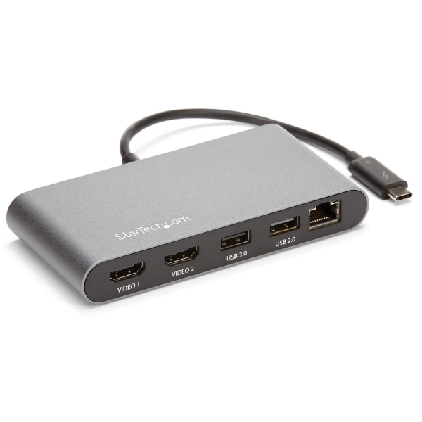 StarTech.com TB3DKM2HD Black&Gray USB Hub