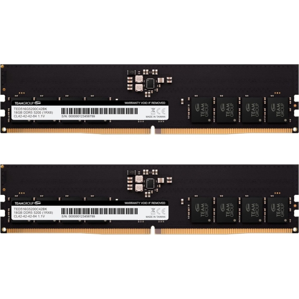 Team 2x TED516G5200C42DC016 DDR5 PC5-41600 8GB Memory