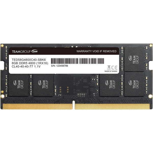 Memory Team TED58G4800C40-S016 S.O.DIMM DDR5 PC5-38400 8GB