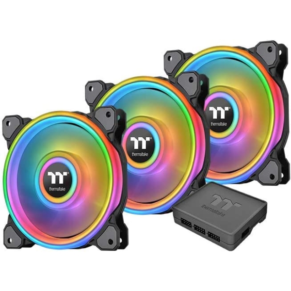 Case Fan Thermaltake Riing Quad PLUS 12 RGB 3Pack CL-F088-PL12SW-A Black