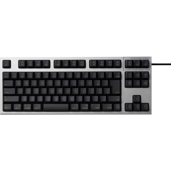 Keyboard TOPRE REALFORCE TKL FOR Mac R2TL-JPVM-BK Black + Silver