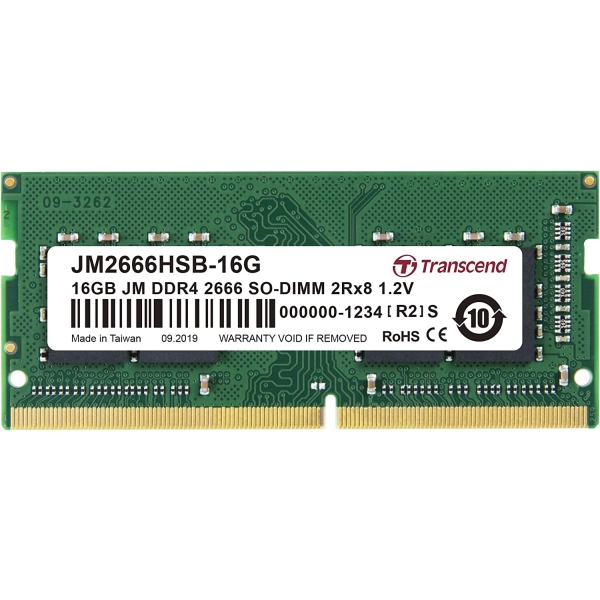 Memory Transcend JetRam JM2666HSB-16G S.O.DIMM DDR4 PC4-21300 16GB