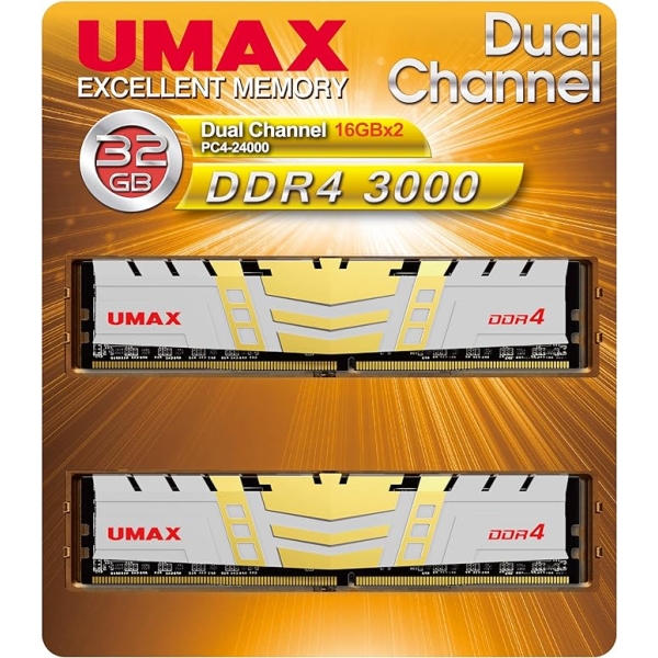 UMAX UM-DDR4D-3000-32GBHS DDR4 PC4-24000 16GB Memory