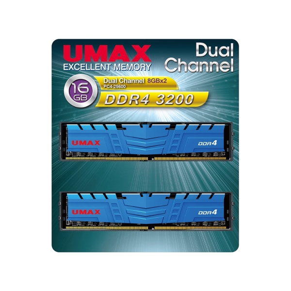 Memory UMAX UM-DDR4D-3200-16GBHS DDR4 PC4-25600 8GB 2-Disc