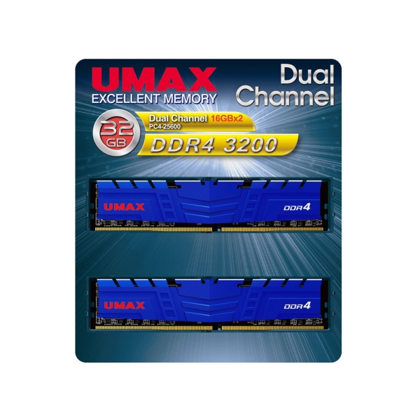 UMAX UM-DDR4D-3200-32GBHS/B DDR4 PC4-25600 16GB Memory