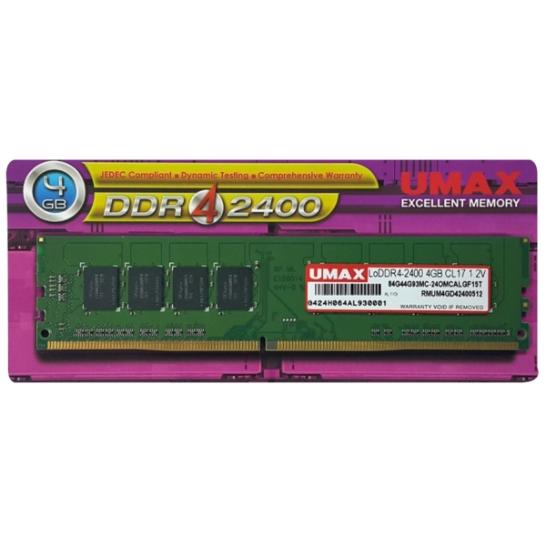 Memory UMAX UM-DDR4S-2400-4GB DDR4 PC4-19200 4GB