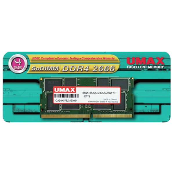 Memory UMAX UM-SODDR4S-2666-4G S.O.DIMM DDR4 PC4-21300 4GB