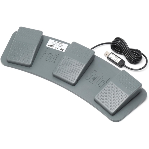 Route Earl USB Foot Pedal Switch 3 Pedal RI-FP3MG [Gray]