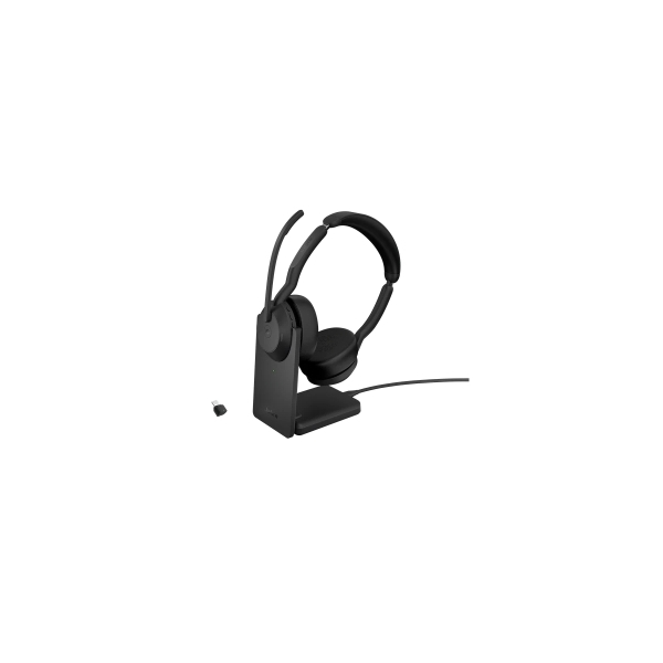 With Jabra Evolve2 55 - Link380c MS stereo charge stands Headset