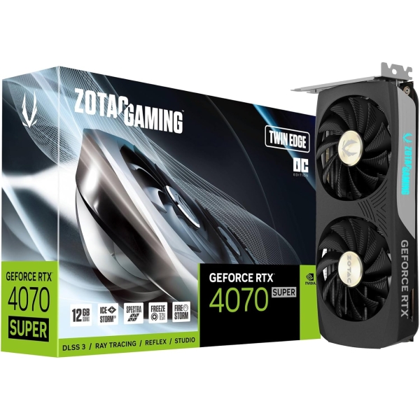 ZOTAC ZOTAC GAMING GeForce RTX 4070 SUPER Twin Edge OC 12GB GDDR6X ZT-D40720H-10M PCIExp 12GB Graphic Card