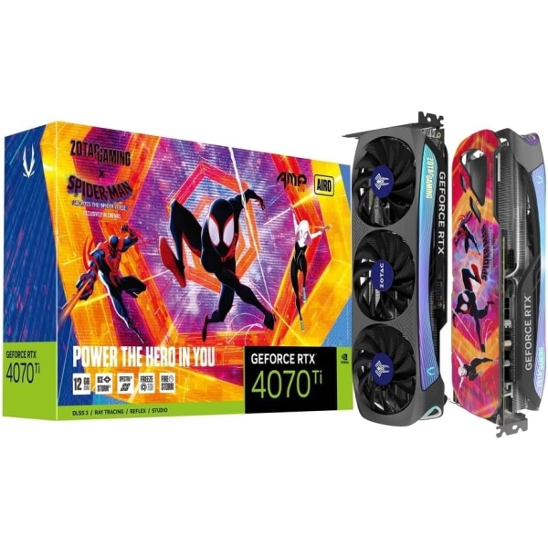 ZOTAC ZOTAC GAMING GeForce RTX 4070 Ti AMP AIRO SPIDER-MAN: Across the Spider-Verse Bundle ZT-D40710F-10SMP PCIExp 12GB Graphic Card