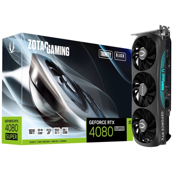 ZOTAC ZOTAC GAMING GeForce RTX 4080 SUPER Trinity Black Edition 16GB GDDR6X ZT-D40820D-10P PCIExp 16GB Graphic Card